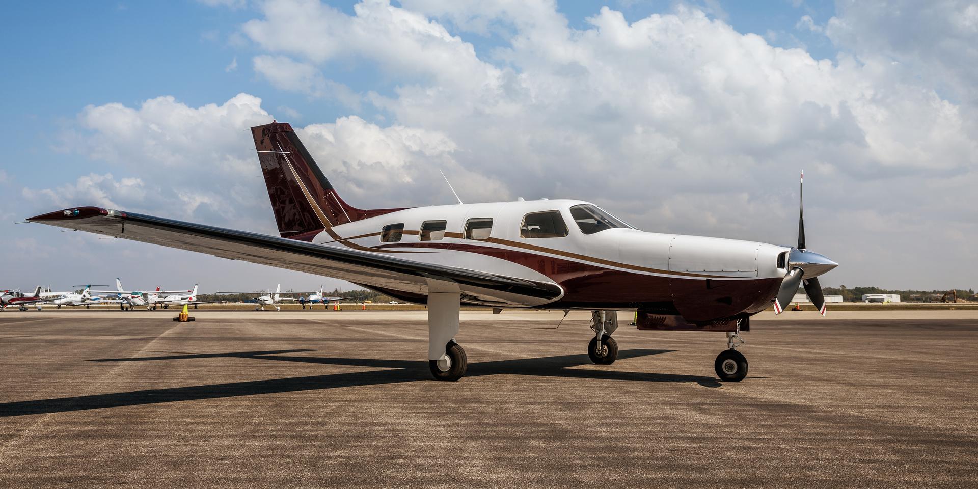 piston aircraft on runway