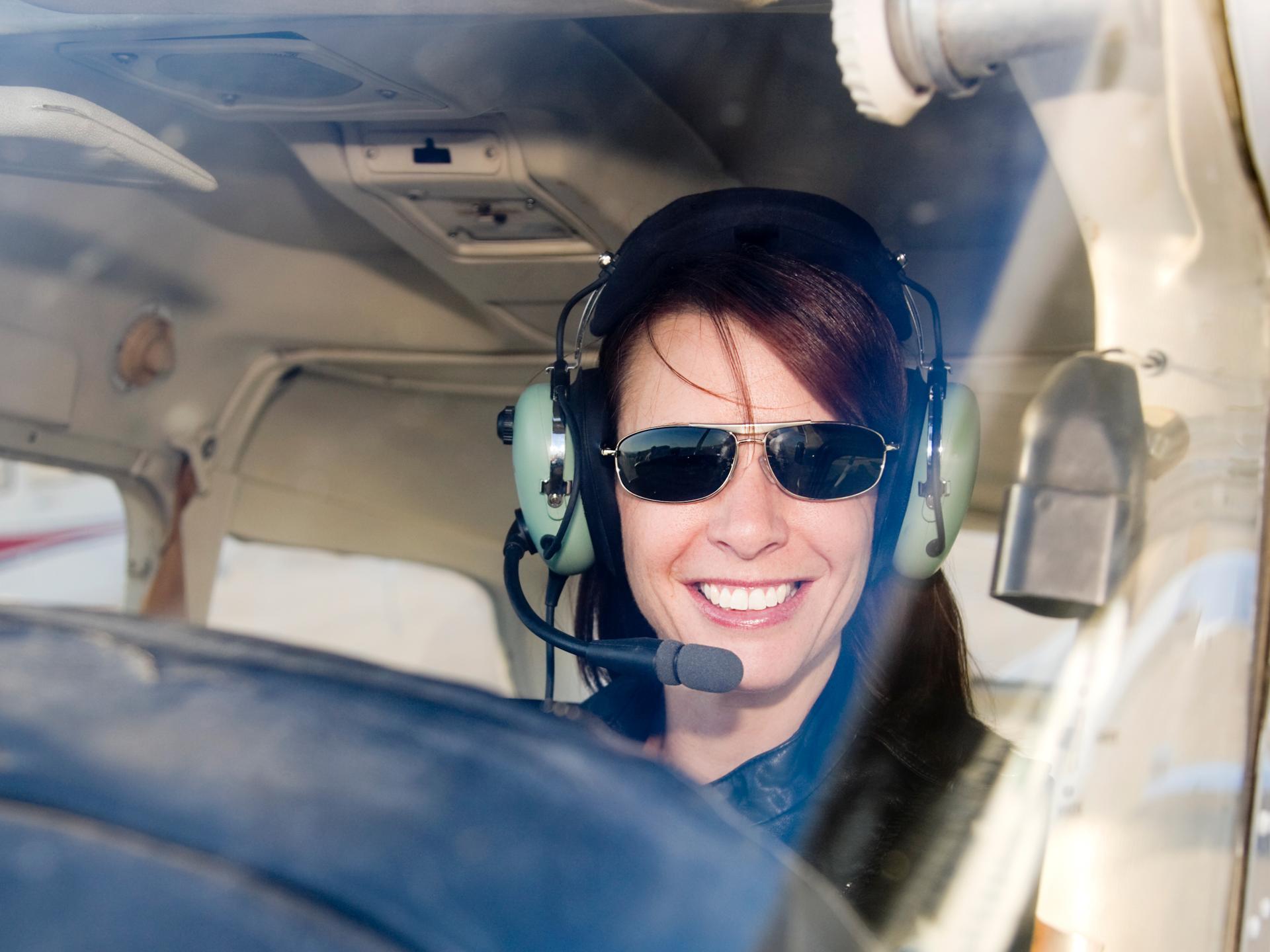 Smiling aircraft pilot